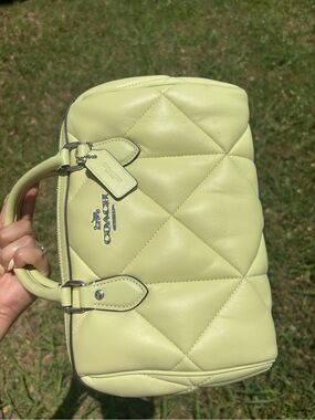 Coach Yellow Quilted Leather Satchel Crossbody